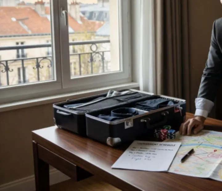 Vue d'une ville française avec ambiance de voyage pour un tournoi de poker