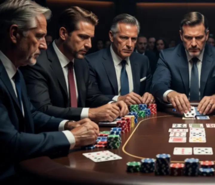 Table finale d’un grand tournoi de poker live en France, dans une salle élégante