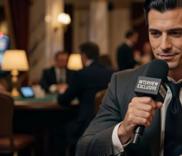 Scène cinématographique d'un joueur de poker concentré lors d'un tournoi live